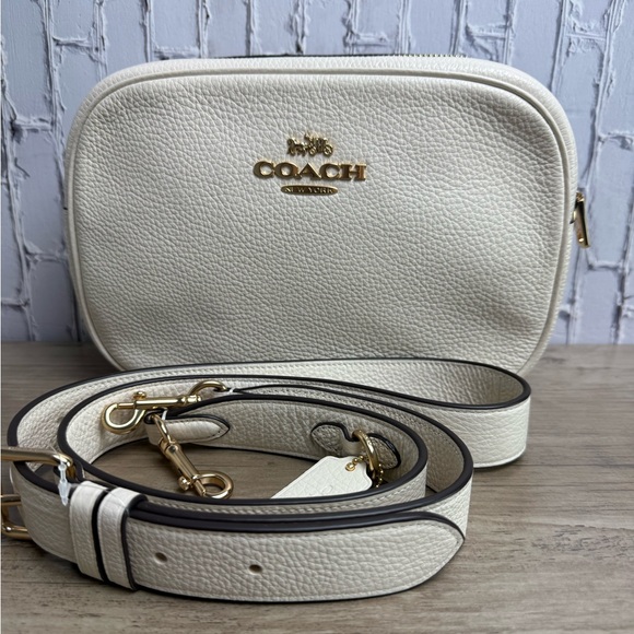 NWT Coach Detachable and thicker strap Large Jamie Camera Bag Gold/Chalk CA207